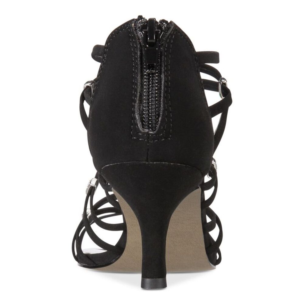 EASY STREET Womens Black Caged Detail Nightingale Kitten Heel Sandals 5.5 - Picture 2 of 4